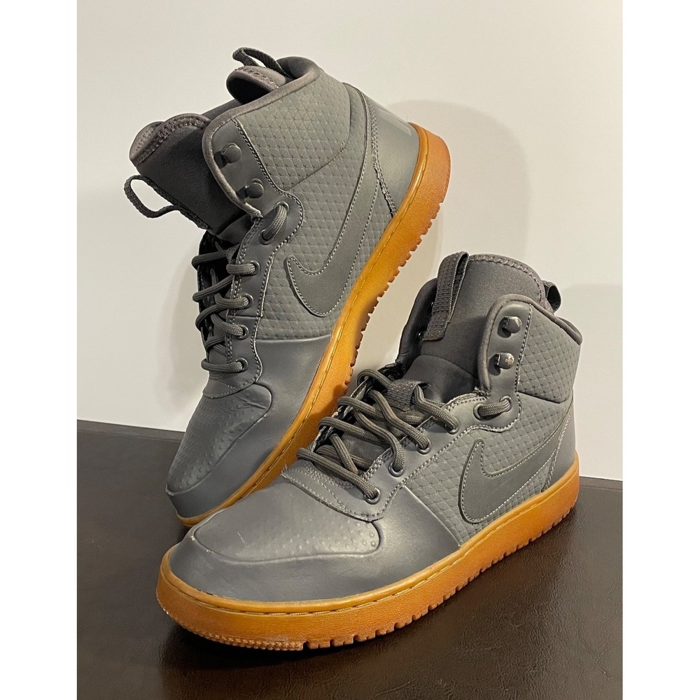 NIKE MENS SIZE 10.5 SHOES COURT BOROUGH MID WINTER SNEAKERS DARK GRAY AA0547-001